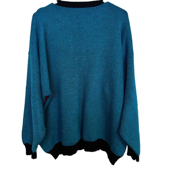 Organically‎ Grown Vtg Sweater Blue Geometric Unique Acrylic Men's Large | g2 - Picture 3 of 6